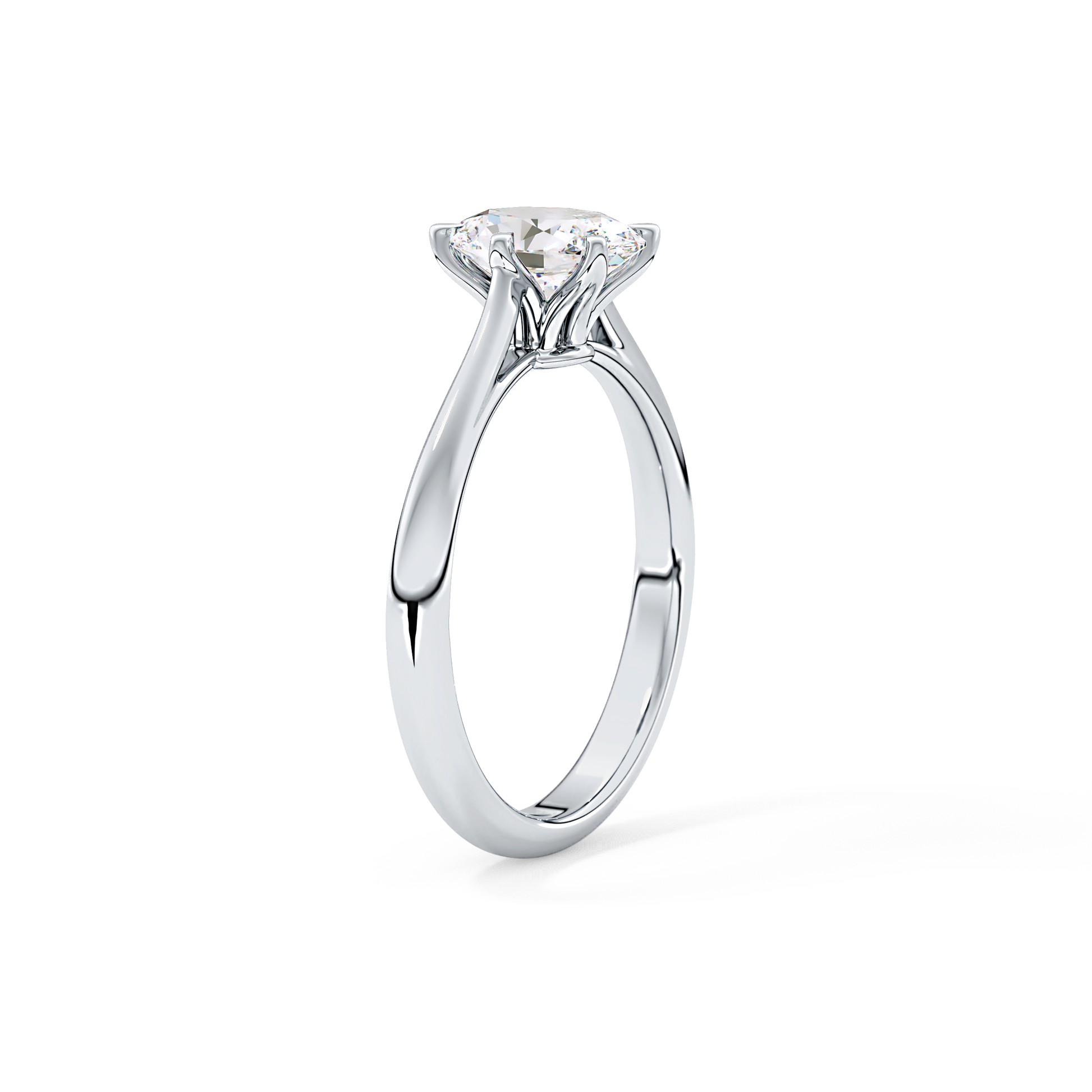 Oval Cut 1 Carat Moissanite Ring – Solitaire Setting in Gold 4