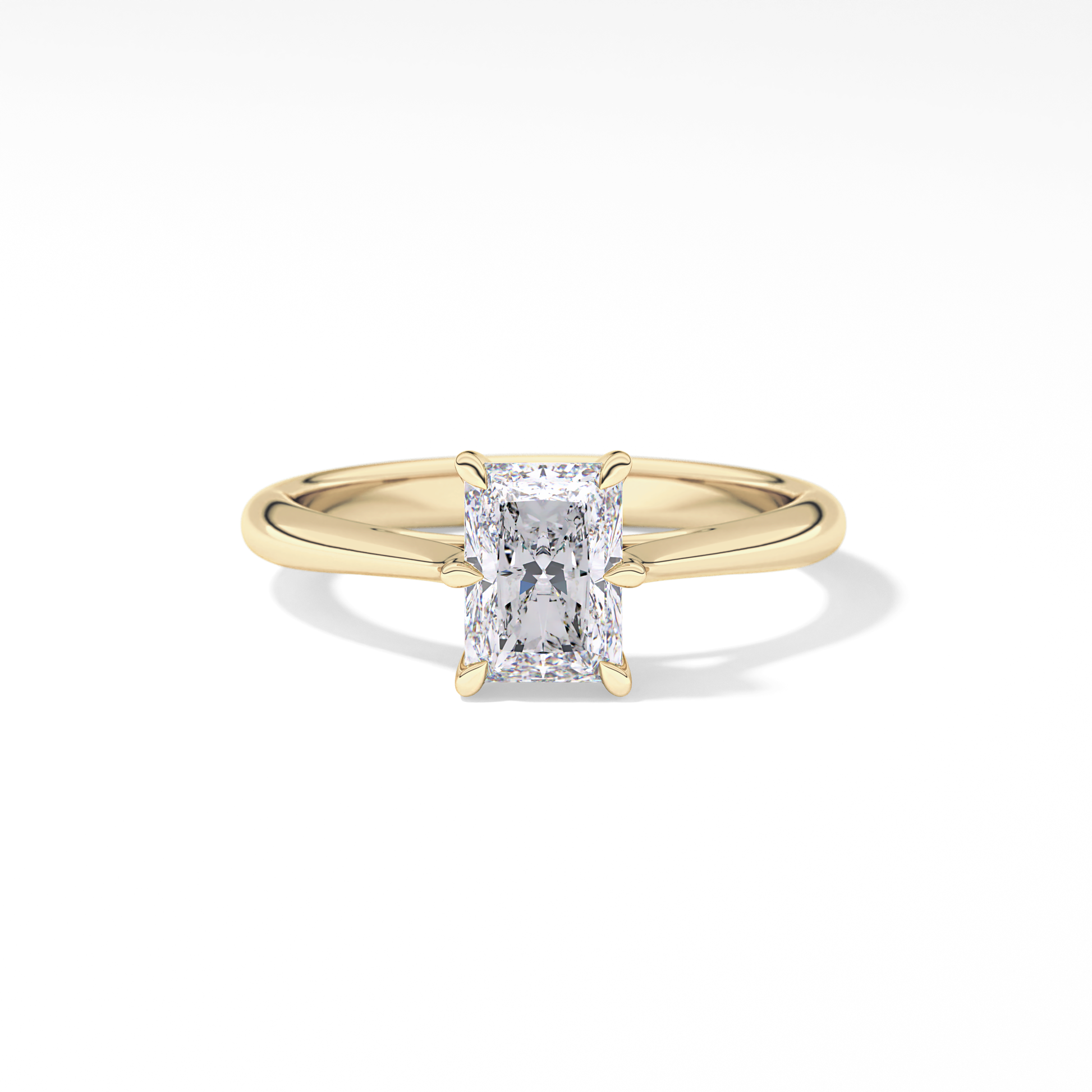 Radiant Cut 1.21 Carat Moissanite Ring – Solitaire Setting in Gold 7