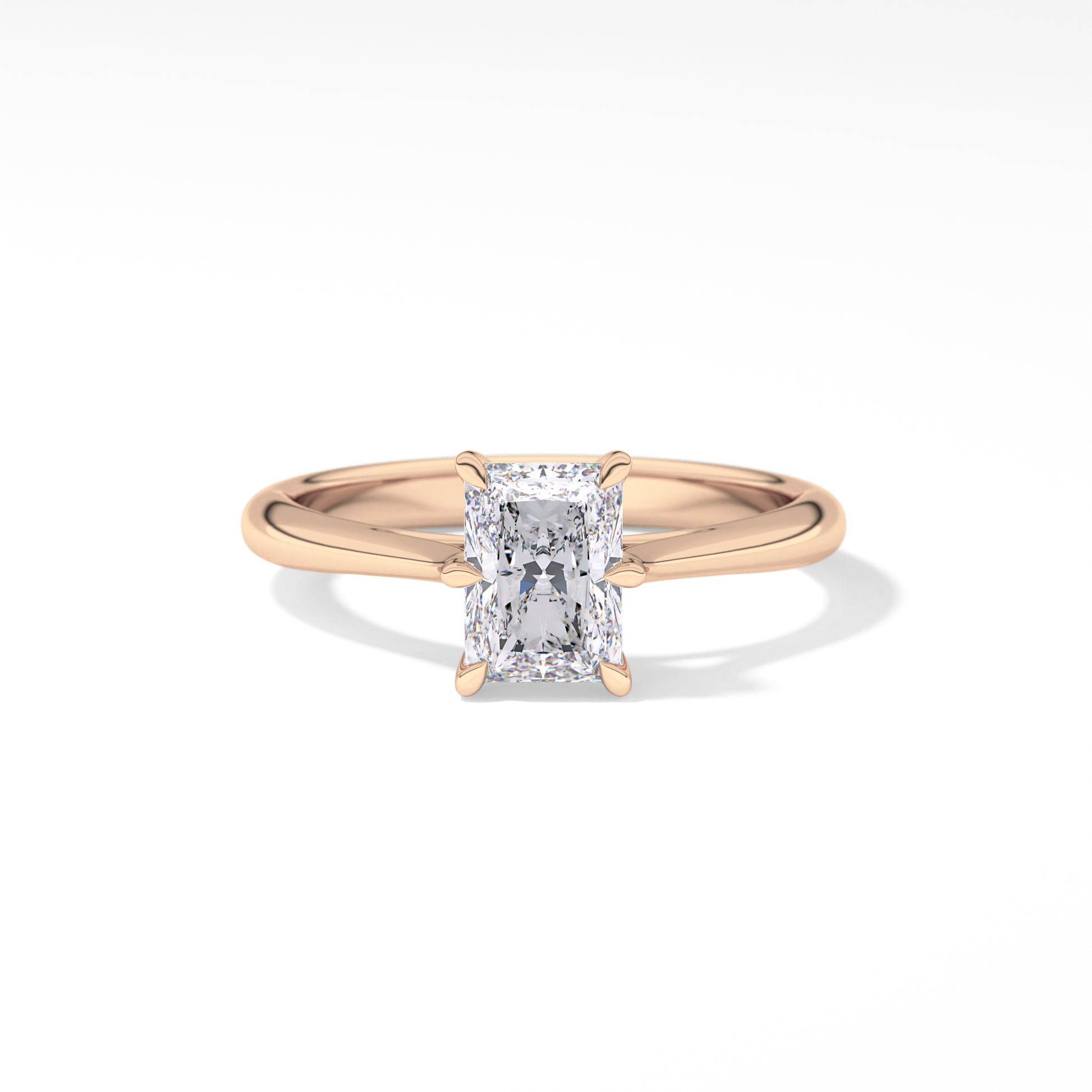 Radiant Cut 1.21 Carat Moissanite Ring – Solitaire Setting in Gold 13