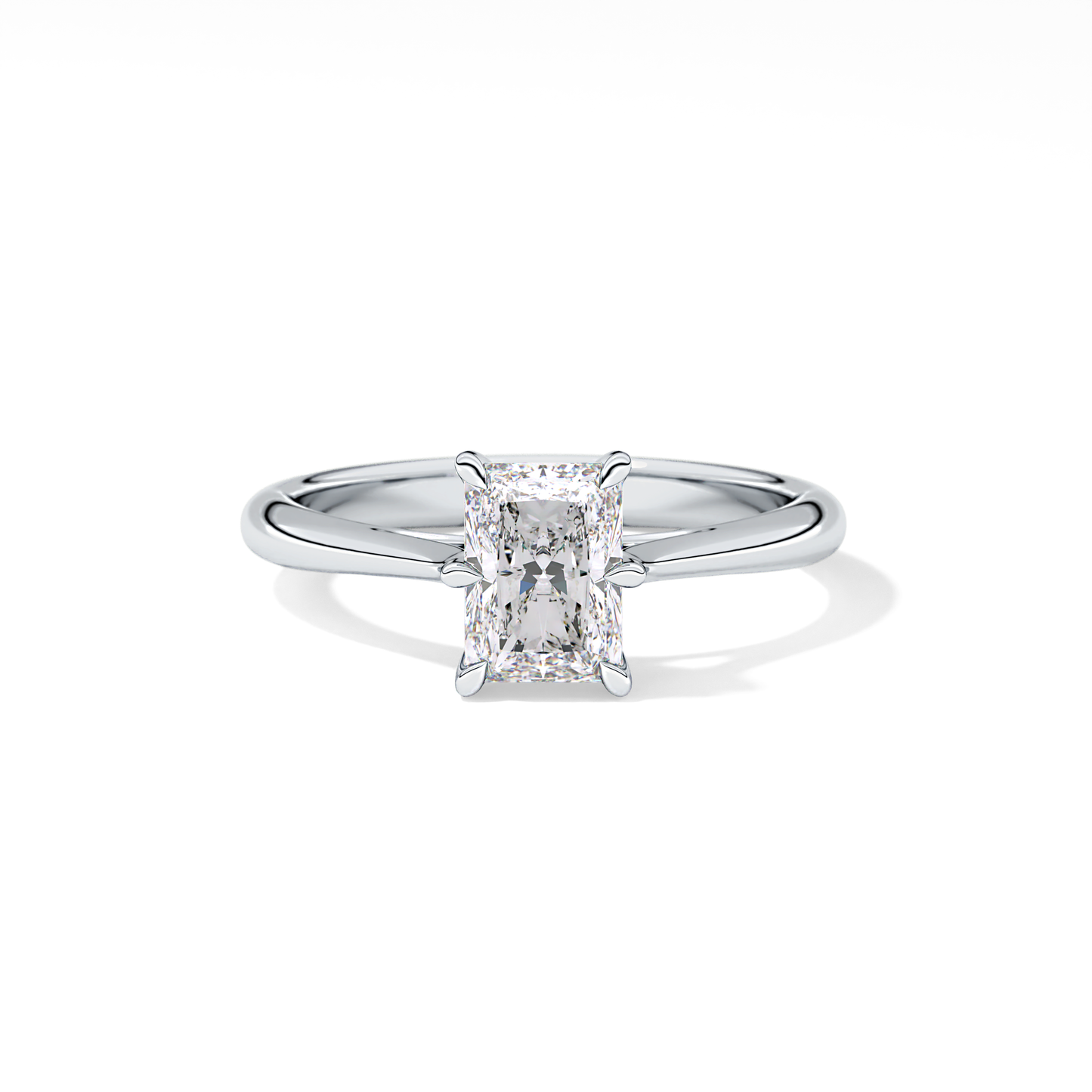 Radiant Cut 1.21 Carat Moissanite Ring – Solitaire Setting in Gold 1