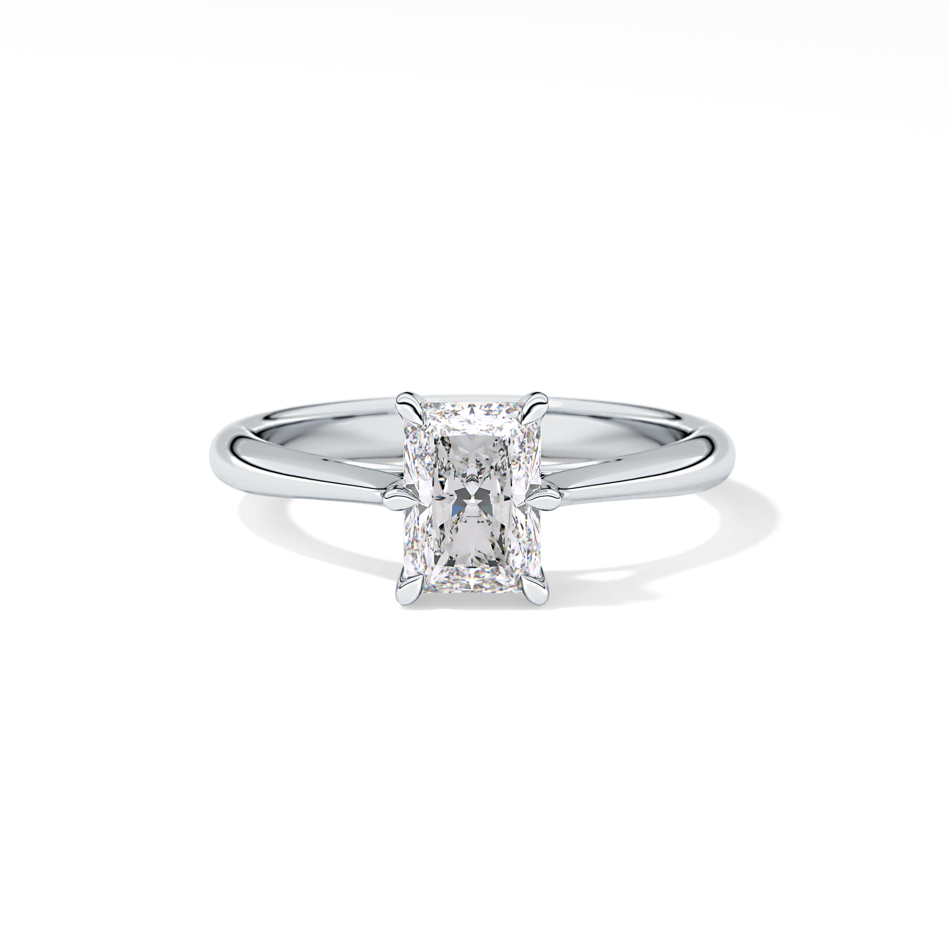 Radiant Cut 1.21 Carat Moissanite Ring – Solitaire Setting in Gold 1