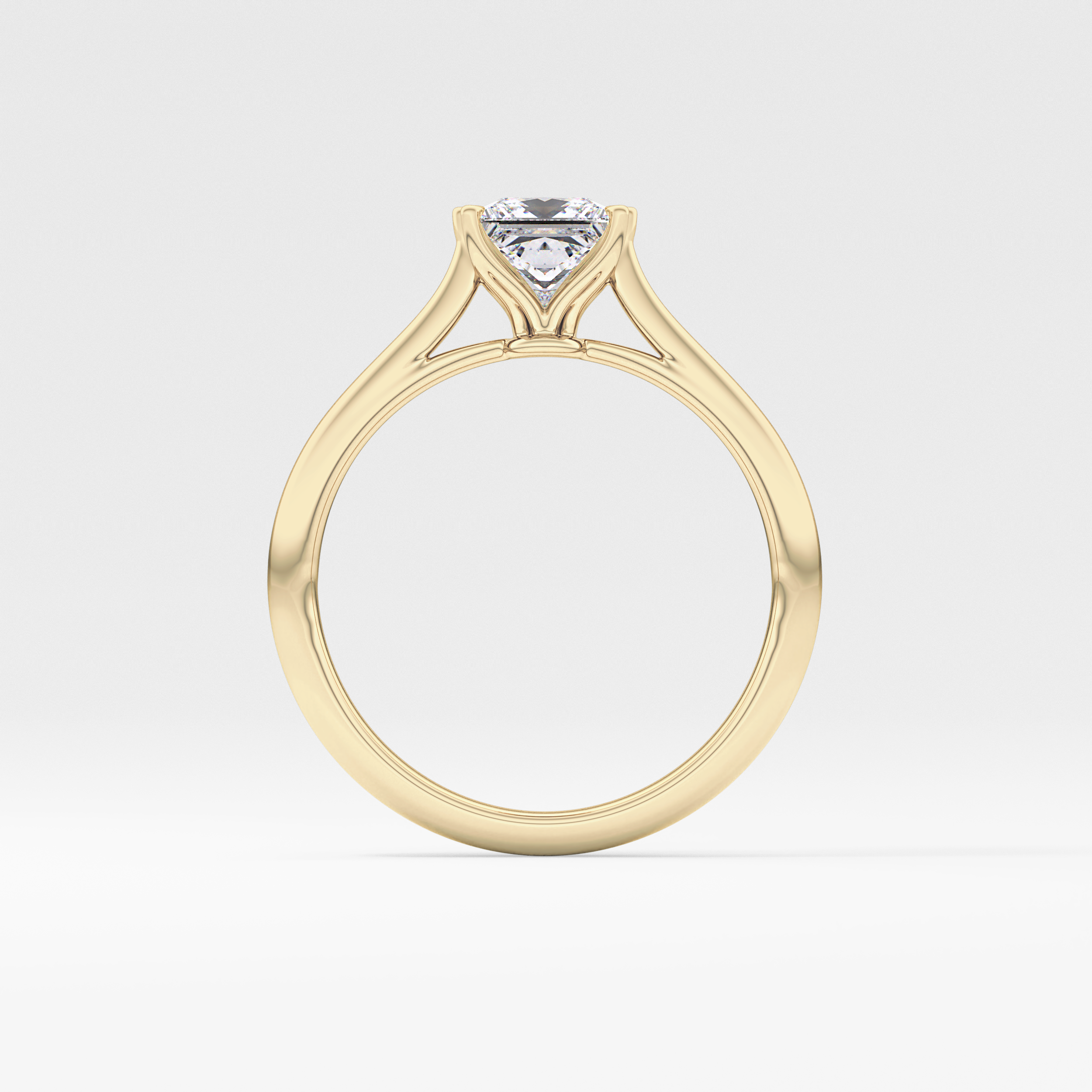 Princess Cut 1.04 Carat Moissanite Ring – Solitaire Setting in Gold 12