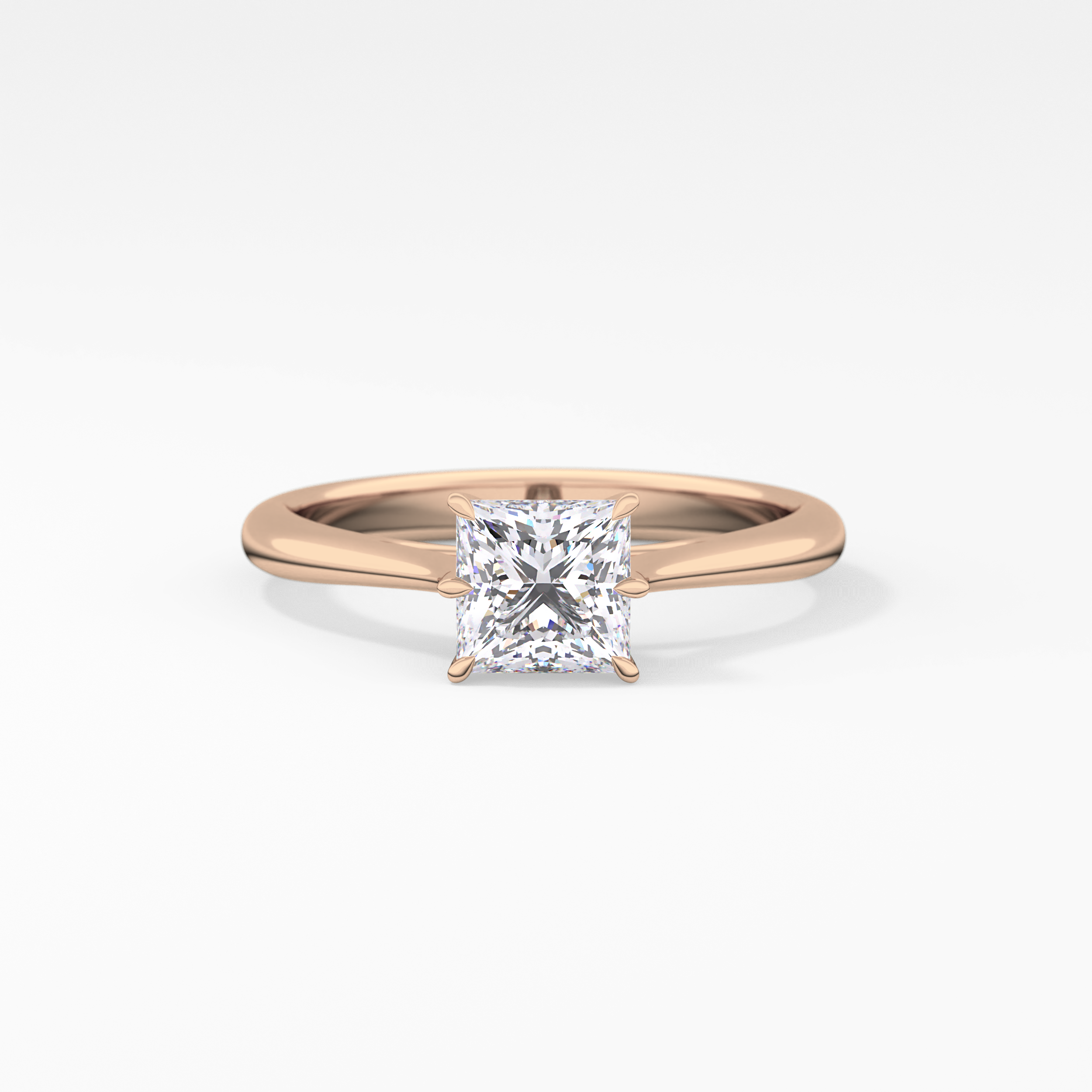 Princess Cut 1.04 Carat Moissanite Ring – Solitaire Setting in Gold 13