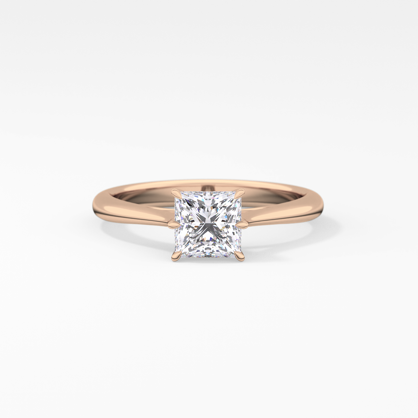 Princess Cut 1.04 Carat Moissanite Ring – Solitaire Setting in Gold