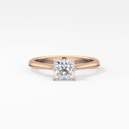 Princess Cut 1.04 Carat Moissanite Ring – Solitaire Setting in Gold