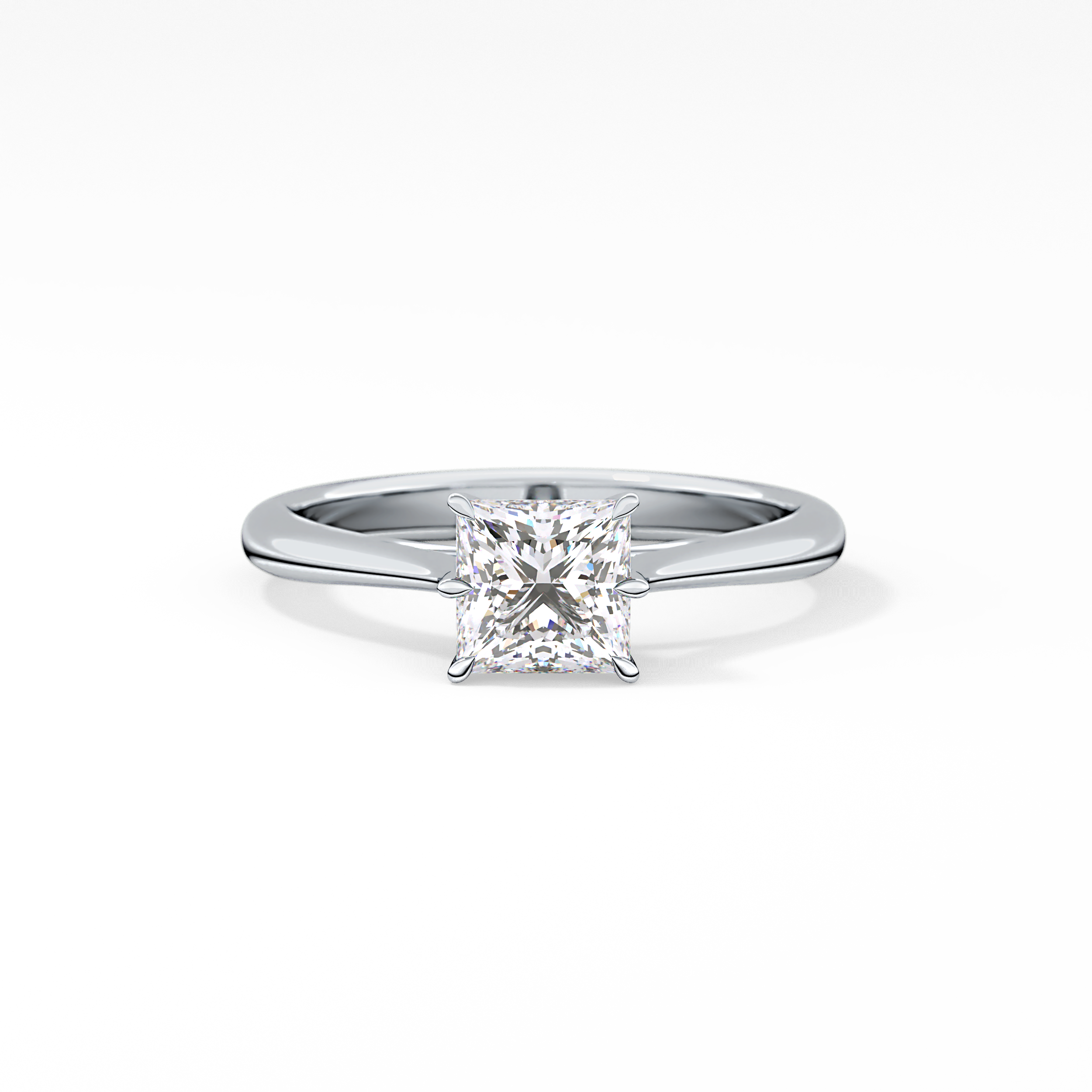 Princess Cut 1.04 Carat Moissanite Ring – Solitaire Setting in Gold 1