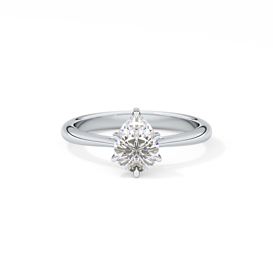 Pear Cut 0.93 Carat Moissanite Ring – Solitaire Setting in Gold 1
