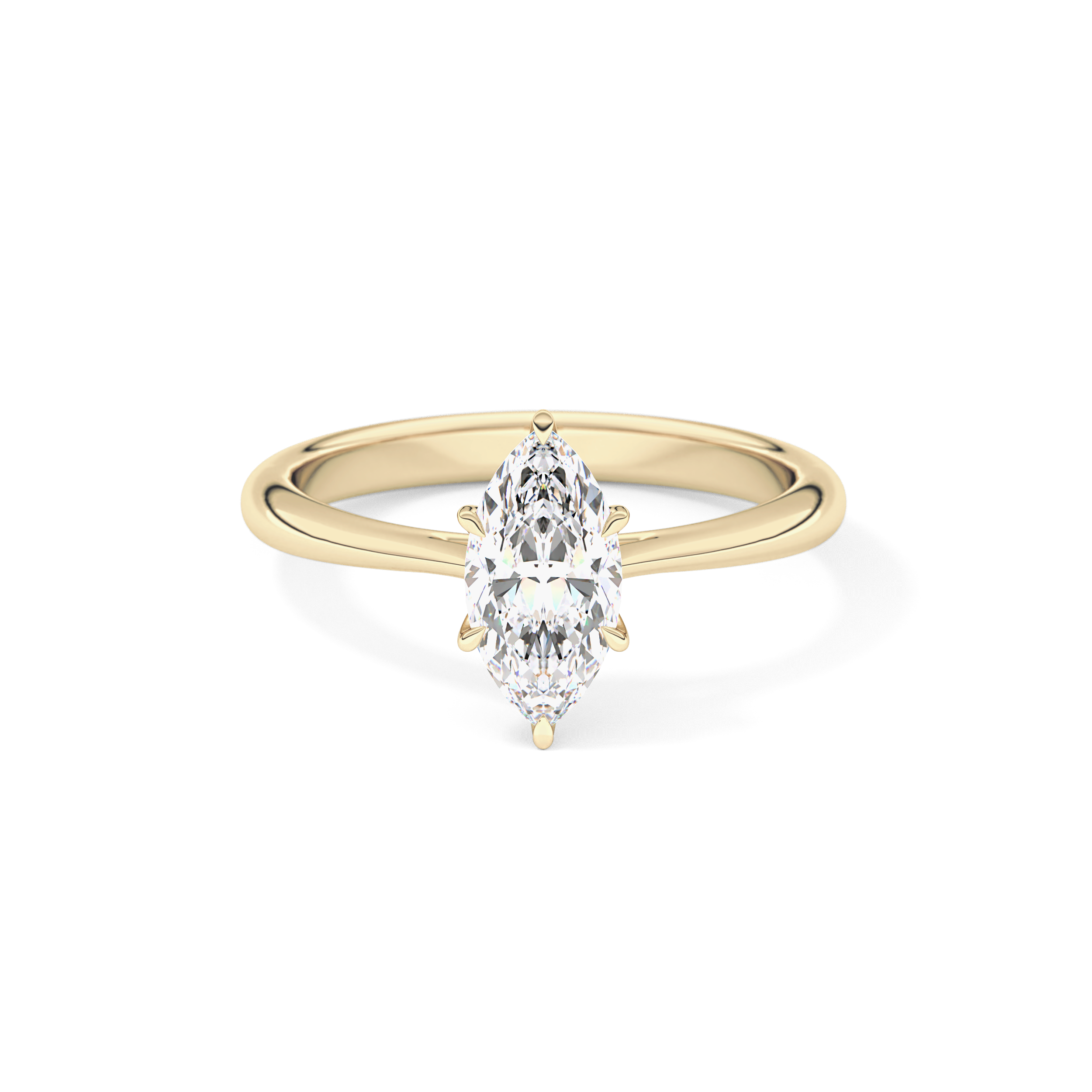 Marquise Cut 0.82 Carat Moissanite Ring – Solitaire Setting in Gold