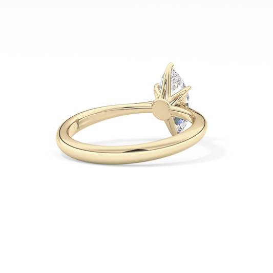 Marquise Cut 0.82 Carat Moissanite Ring – Solitaire Setting in Gold