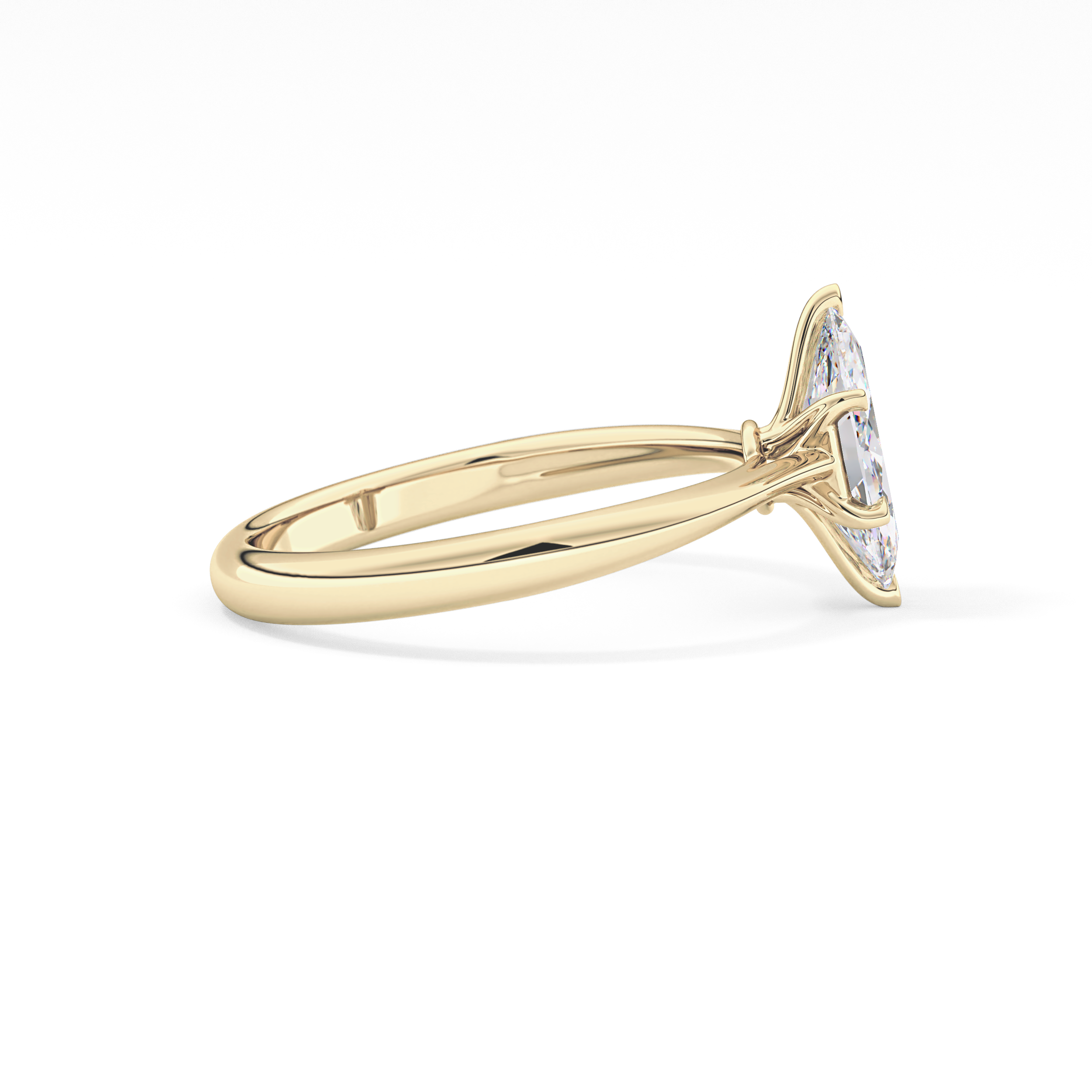 Marquise Cut 0.82 Carat Moissanite Ring – Solitaire Setting in Gold