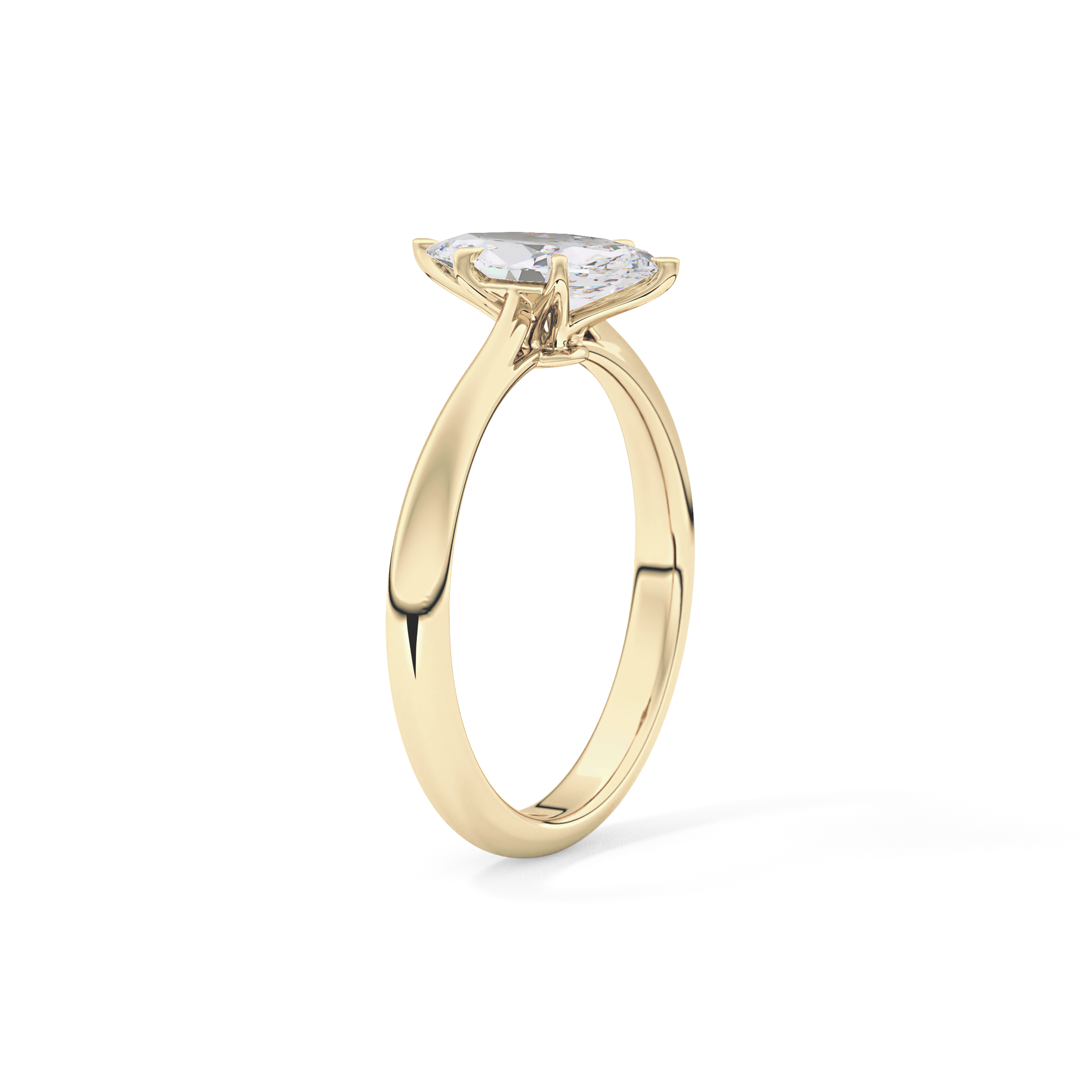 Marquise Cut 0.82 Carat Moissanite Ring – Solitaire Setting in Gold