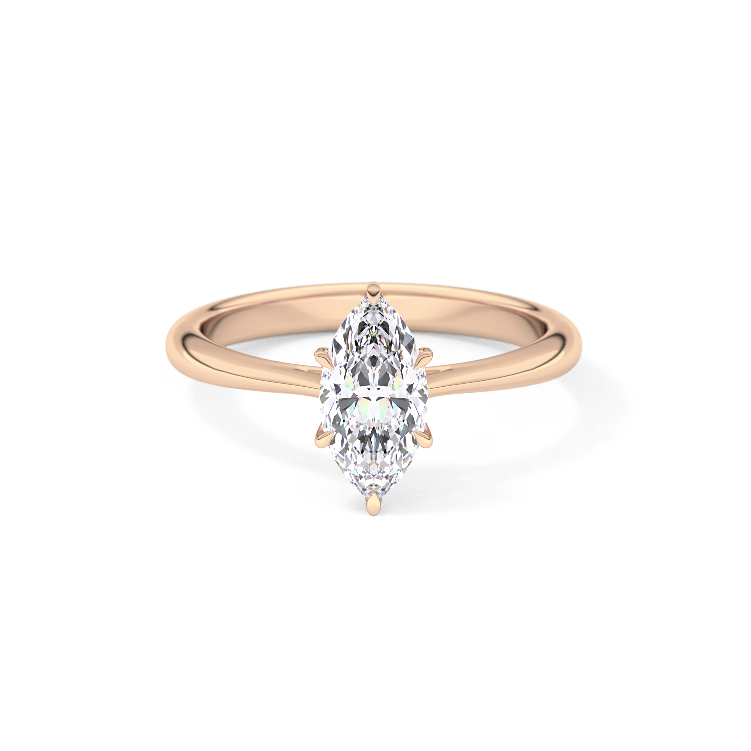 Marquise Cut 0.82 Carat Moissanite Ring – Solitaire Setting in Gold