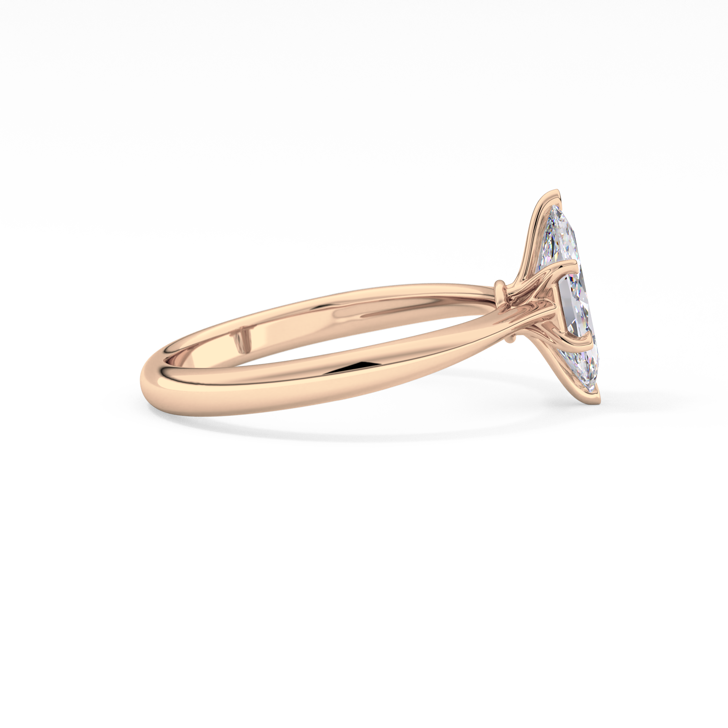 Marquise Cut 0.82 Carat Moissanite Ring – Solitaire Setting in Gold