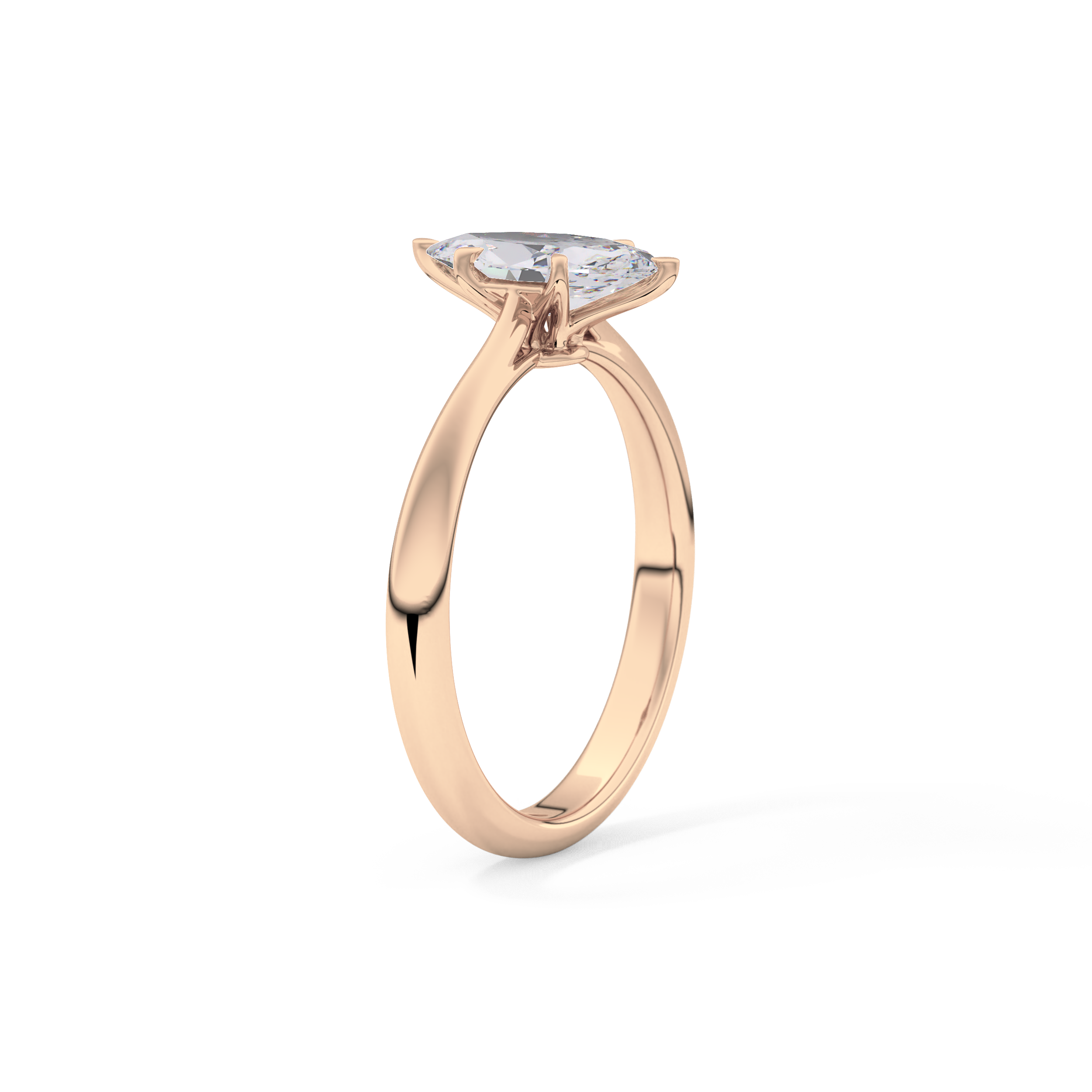 Marquise Cut 0.82 Carat Moissanite Ring – Solitaire Setting in Gold