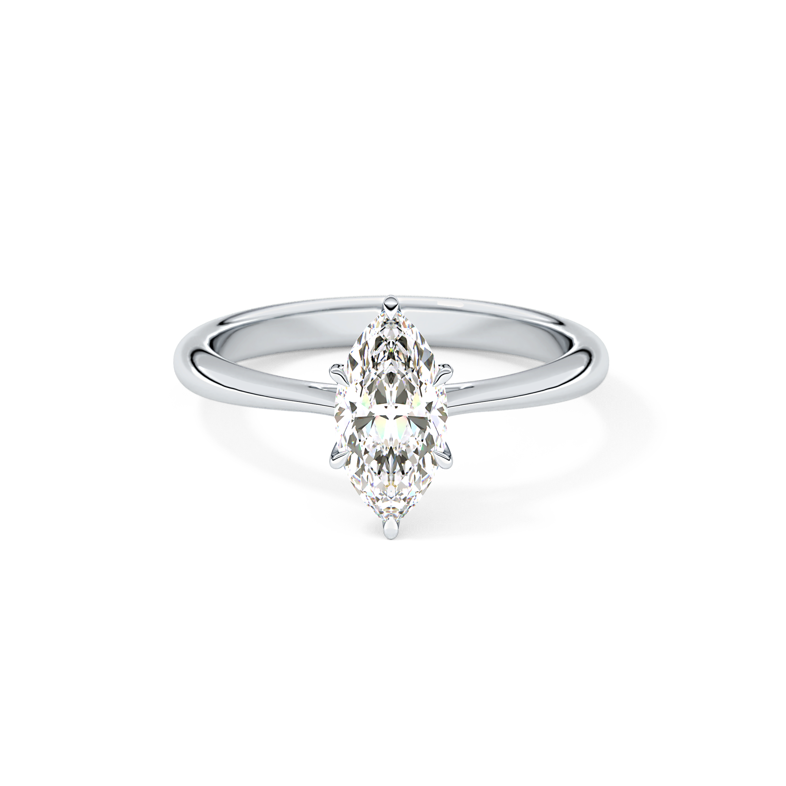 Marquise Cut 0.82 Carat Moissanite Ring – Solitaire Setting in Gold