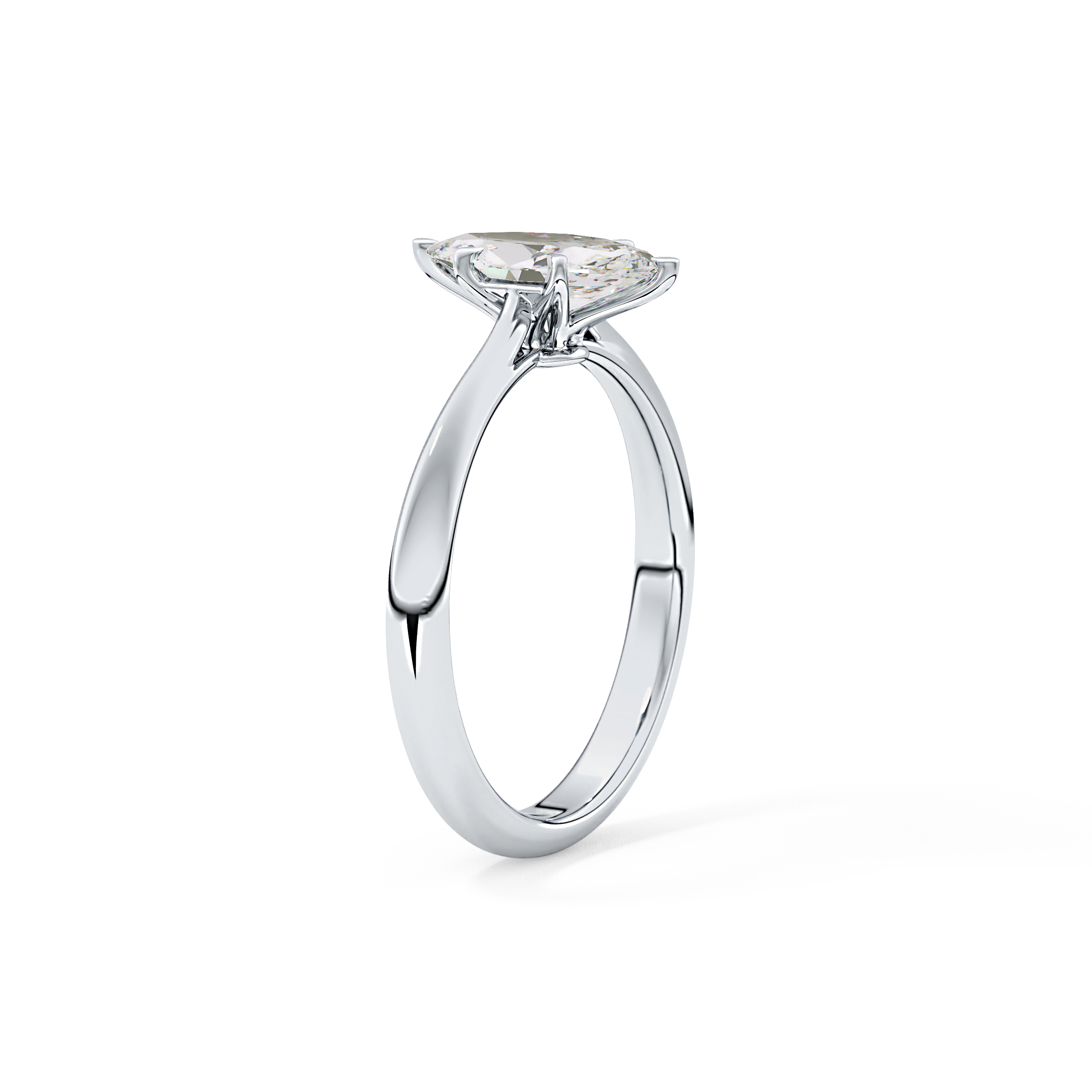 Marquise Cut 0.82 Carat Moissanite Ring – Solitaire Setting in Gold