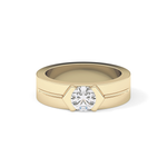 Round Cut 0.59 Carat Moissanite Men's Wedding Band – Tenison Setting & Solitaire Style in Gold 9
