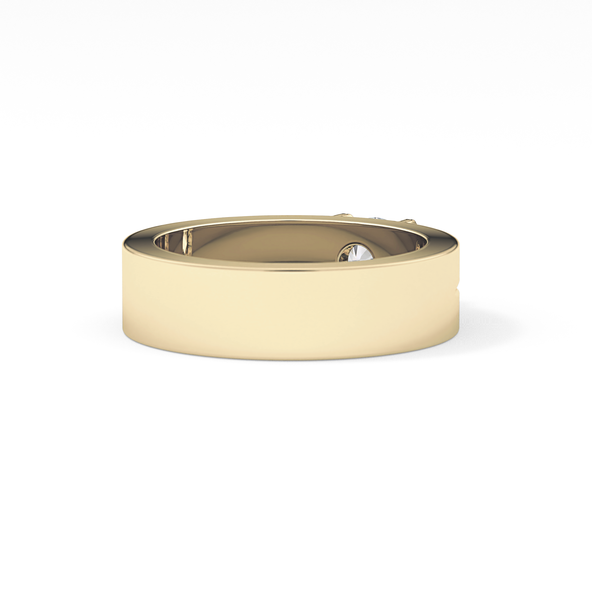 Round Cut 0.59 Carat Moissanite Men's Wedding Band – Tenison Setting & Solitaire Style in Gold 10