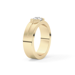 Round Cut 0.59 Carat Moissanite Men's Wedding Band – Tenison Setting & Solitaire Style in Gold 13