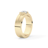 Round Cut 0.59 Carat Moissanite Men's Wedding Band – Tenison Setting & Solitaire Style in Gold 13