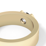 Round Cut 0.59 Carat Moissanite Men's Wedding Band – Tenison Setting & Solitaire Style in Gold 14
