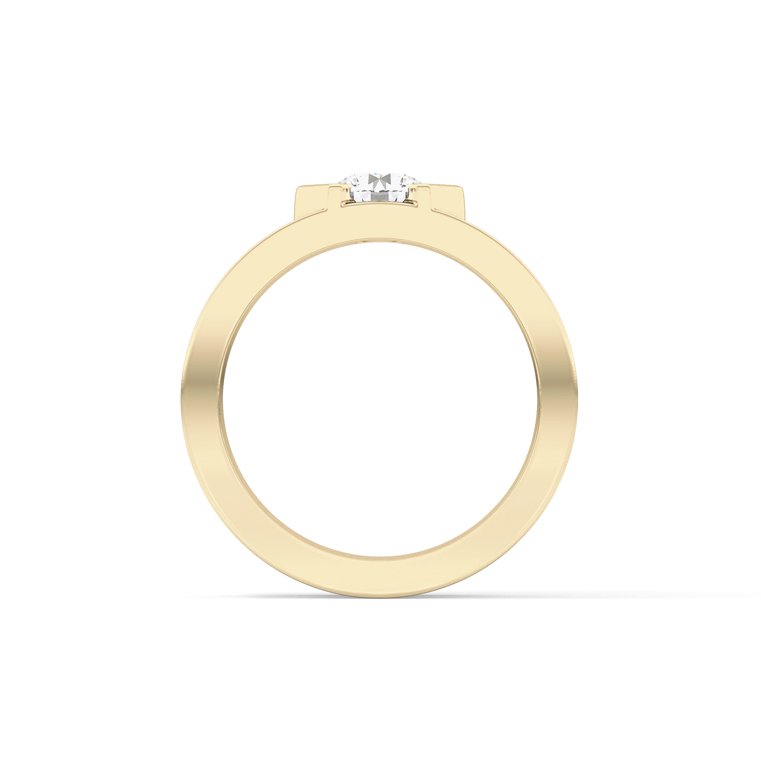 Round Cut 0.59 Carat Moissanite Men's Wedding Band – Tenison Setting & Solitaire Style in Gold 16
