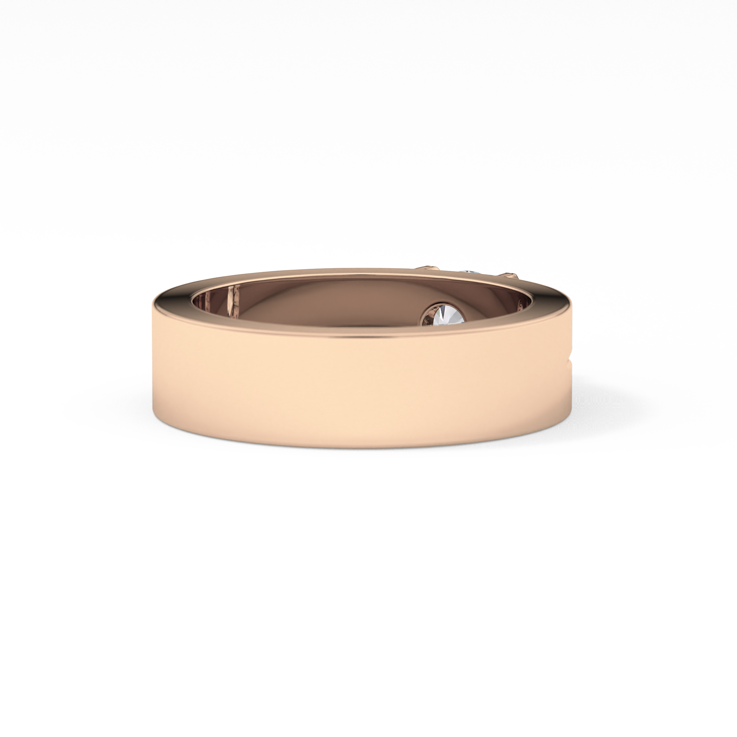 Round Cut 0.59 Carat Moissanite Men's Wedding Band – Tenison Setting & Solitaire Style in Gold 18