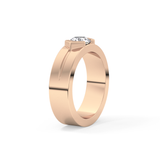 Round Cut 0.59 Carat Moissanite Men's Wedding Band – Tenison Setting & Solitaire Style in Gold 21