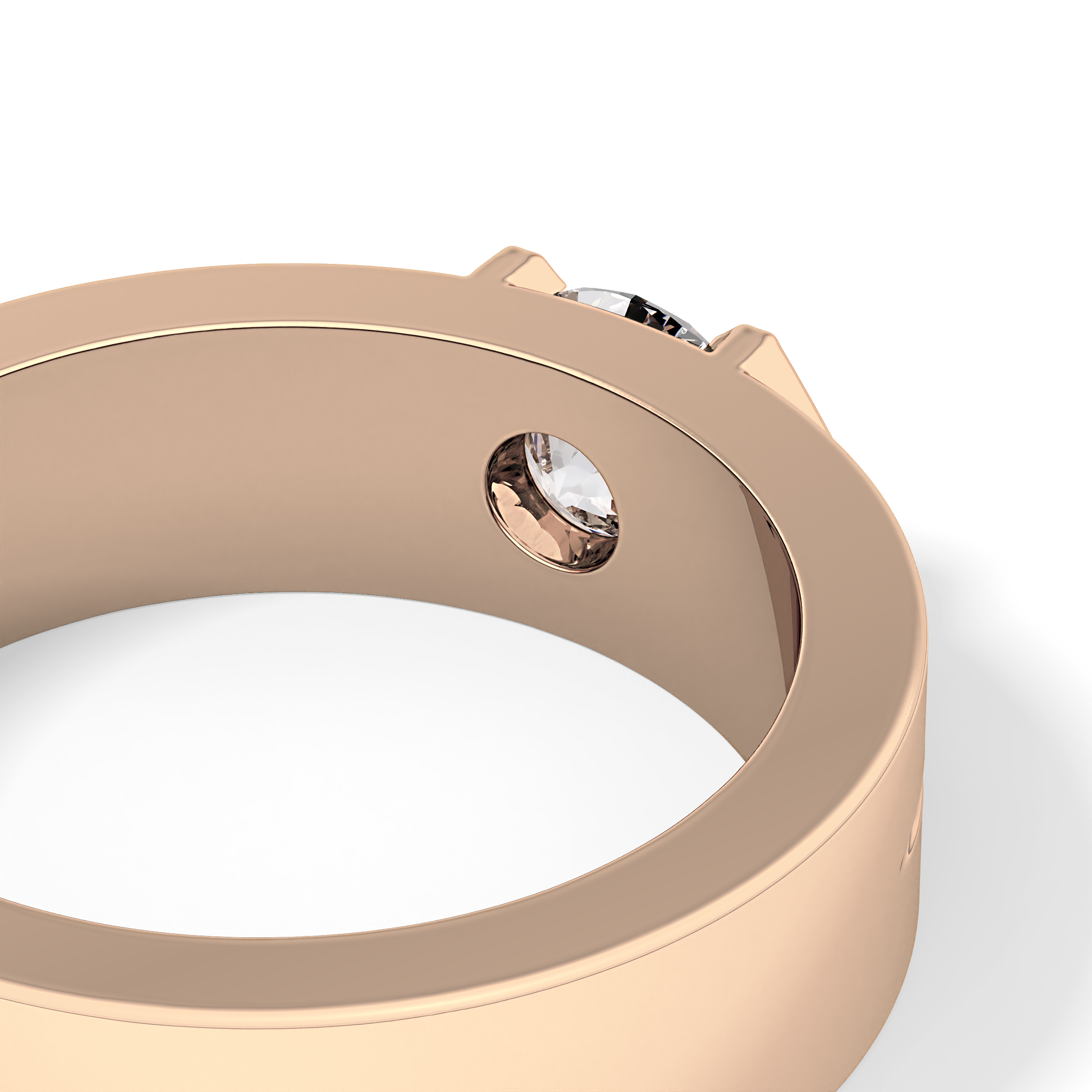 Round Cut 0.59 Carat Moissanite Men's Wedding Band – Tenison Setting & Solitaire Style in Gold 22