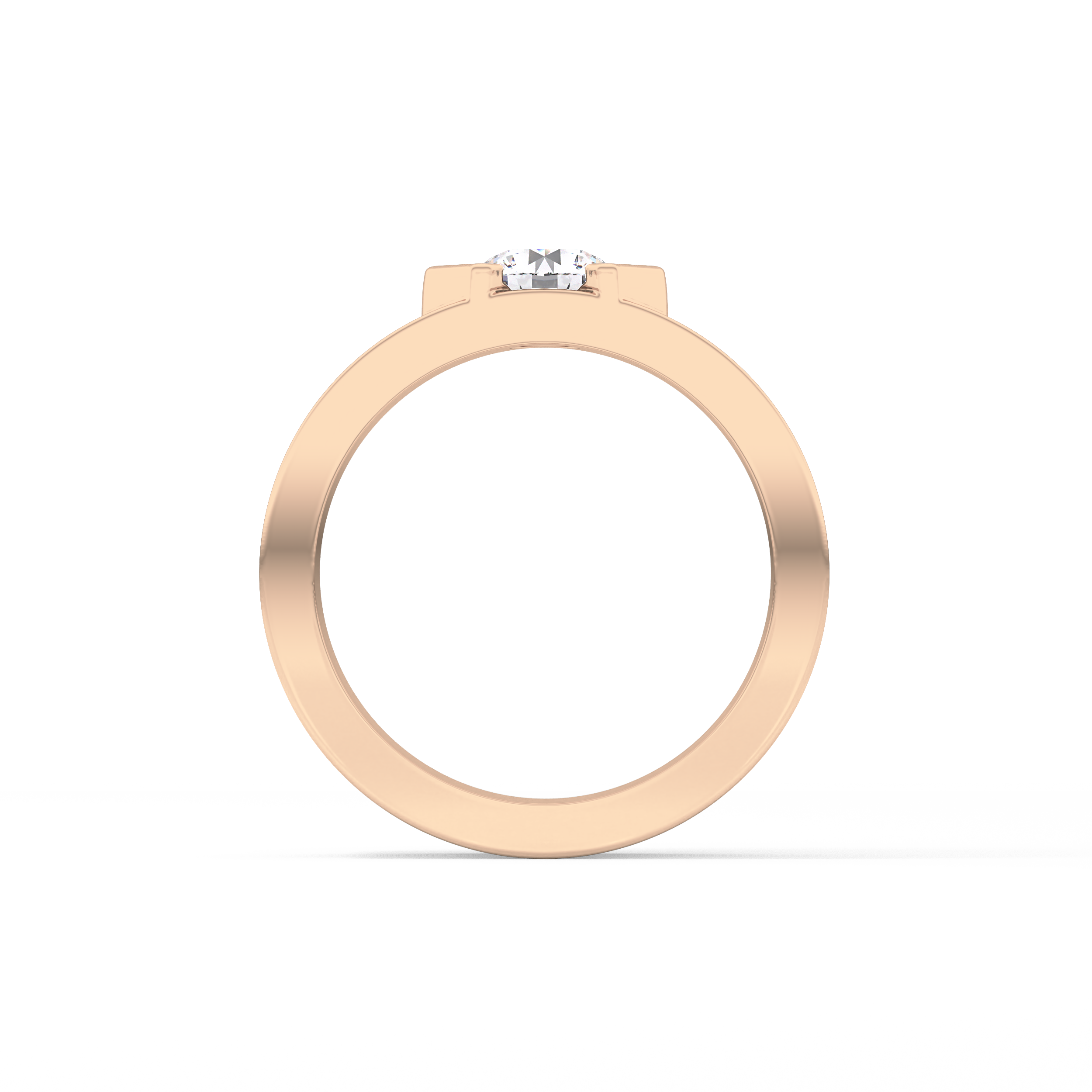 Round Cut 0.59 Carat Moissanite Men's Wedding Band – Tenison Setting & Solitaire Style in Gold 24