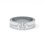 Round Cut 0.59 Carat Moissanite Men's Wedding Band – Tenison Setting & Solitaire Style in Gold 1