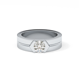 Round Cut 0.59 Carat Moissanite Men's Wedding Band – Tenison Setting & Solitaire Style in Gold 1