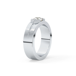 Round Cut 0.59 Carat Moissanite Men's Wedding Band – Tenison Setting & Solitaire Style in Gold 5