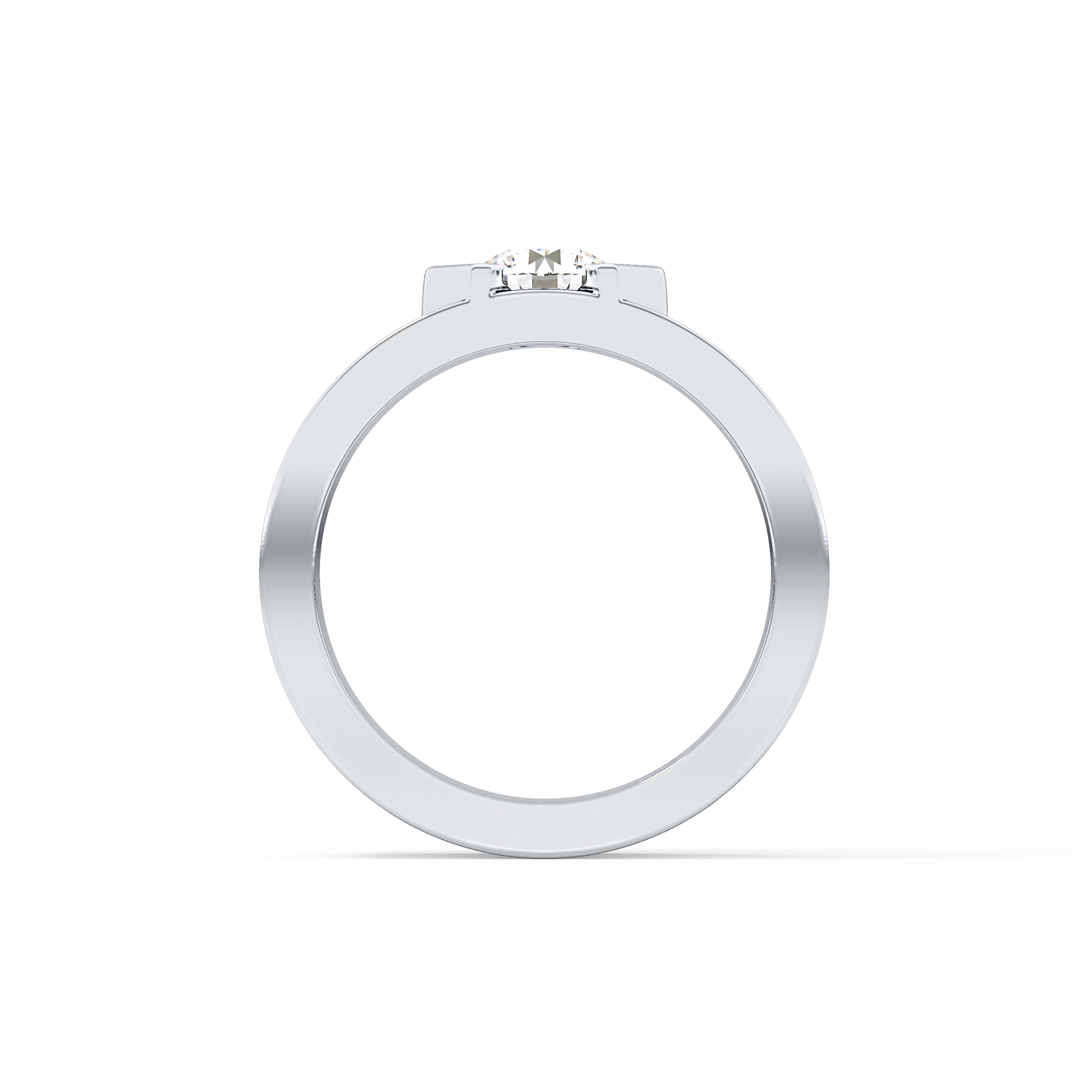 Round Cut 0.59 Carat Moissanite Men's Wedding Band – Tenison Setting & Solitaire Style in Gold 8