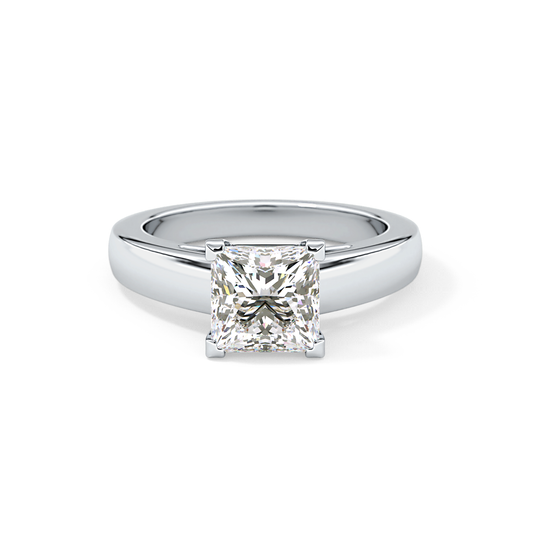 Princess Cut 2.15 Carat Moissanite Ring - Solitaire Setting in Gold