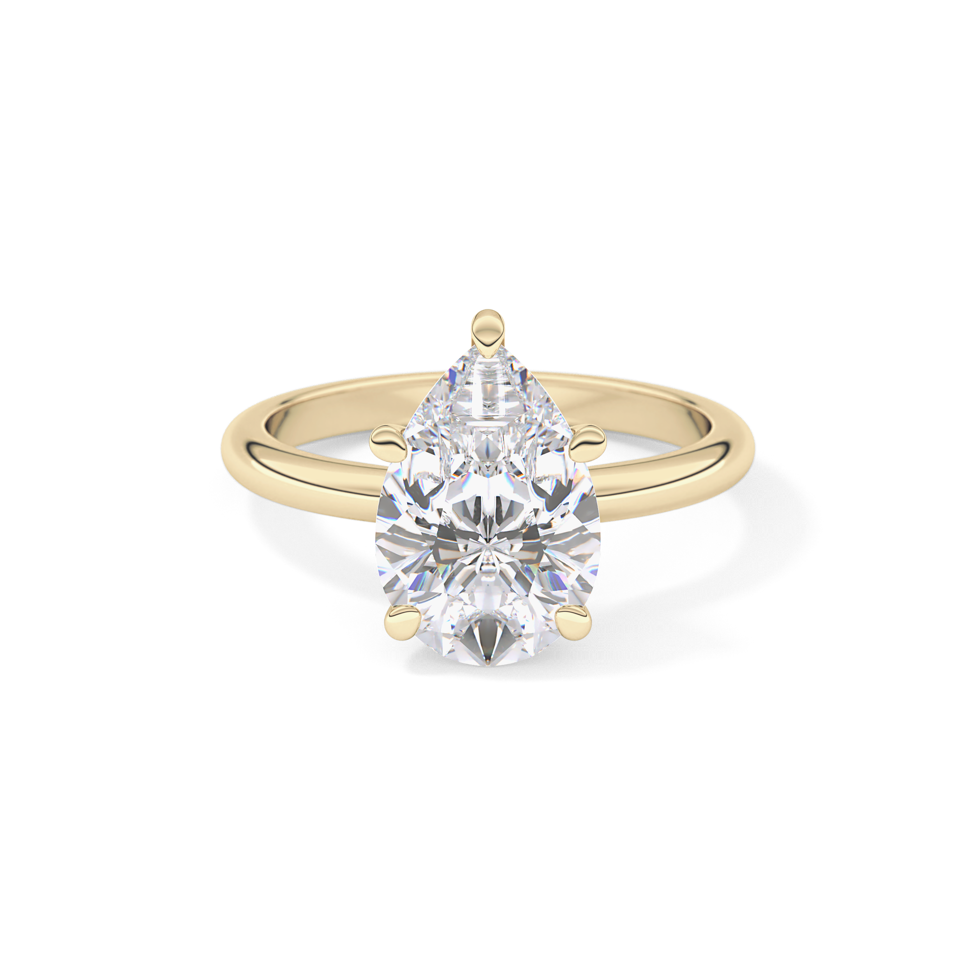 Pear Cut 2.84 Carat Moissanite Ring – Solitaire Style in Gold