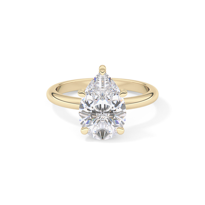 Pear Cut 2.84 Carat Moissanite Ring – Solitaire Style in Gold