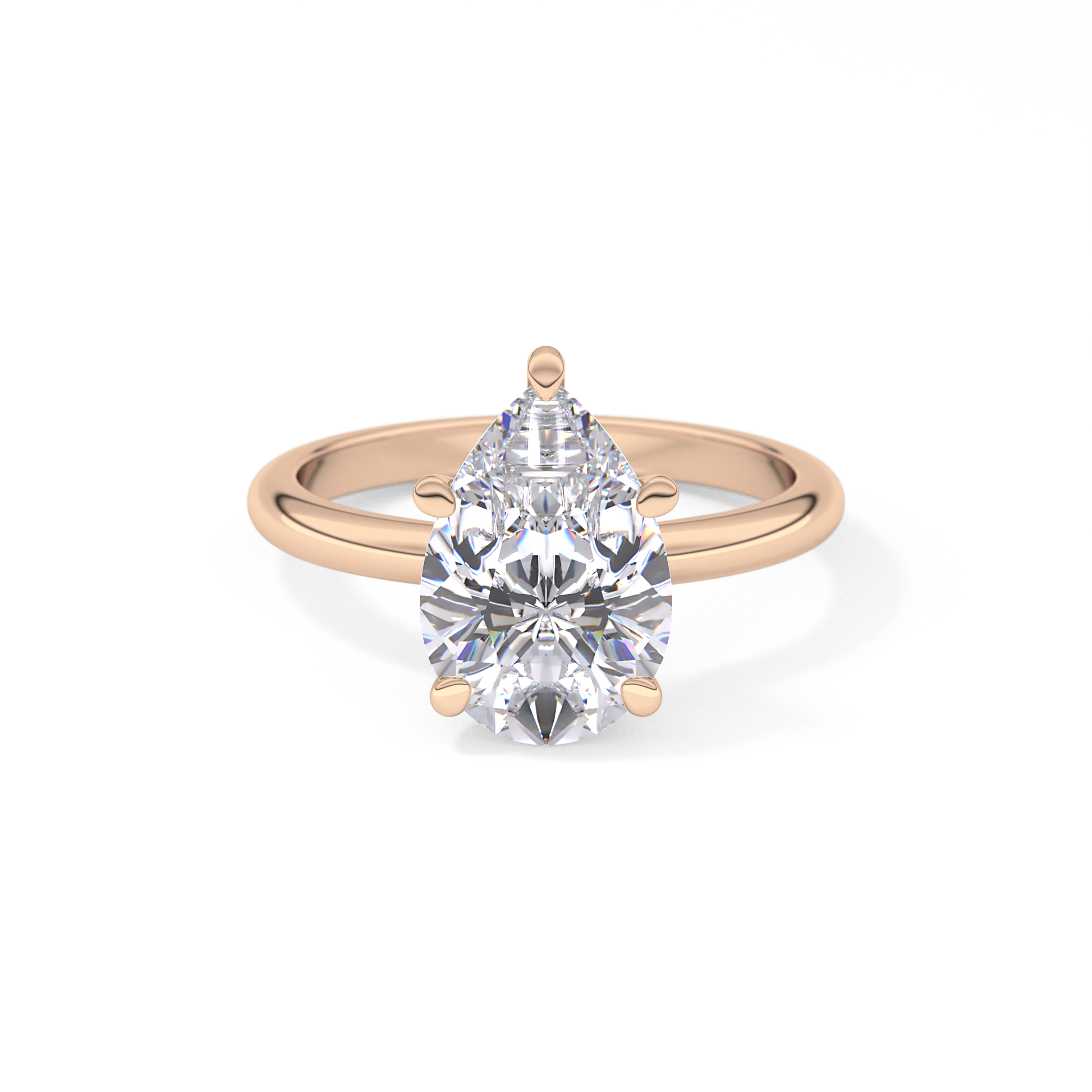 Pear Cut 2.84 Carat Moissanite Ring – Solitaire Style in Gold