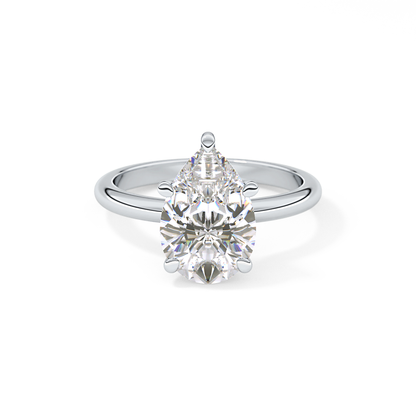 Pear Cut 2.84 Carat Moissanite Ring – Solitaire Style in Gold