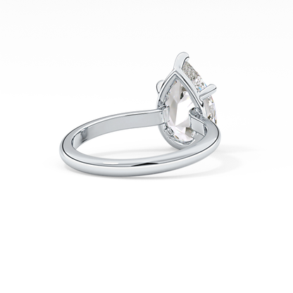 Pear Cut 2.84 Carat Moissanite Ring – Solitaire Style in Gold