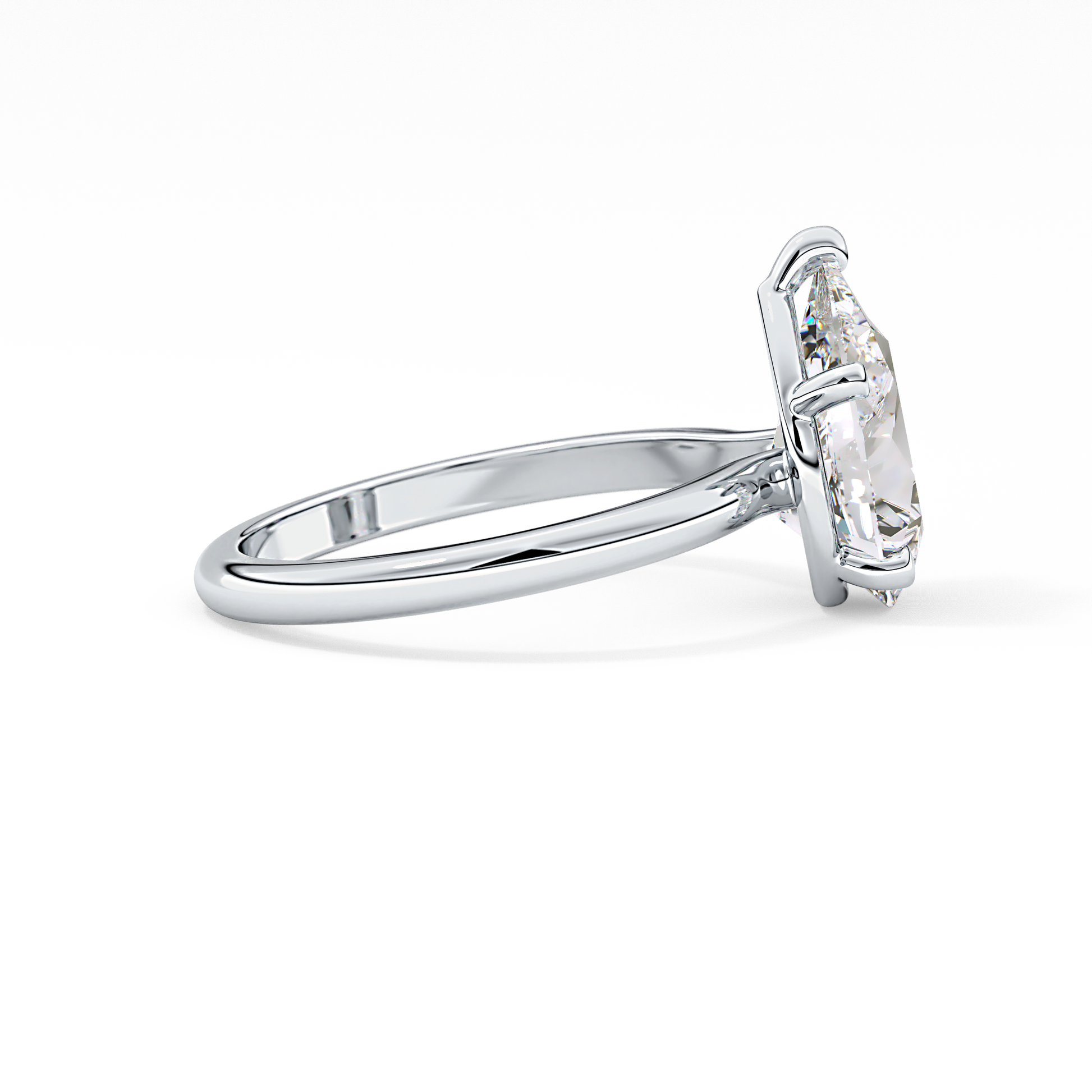 Pear Cut 2.84 Carat Moissanite Ring – Solitaire Style in Gold
