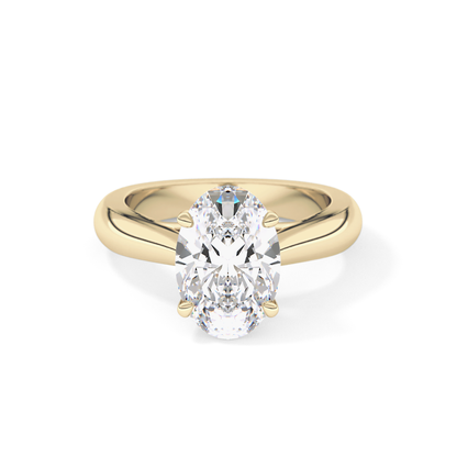 Oval Cut 3.09 Carat Moissanite Ring – Solitaire Style in Gold