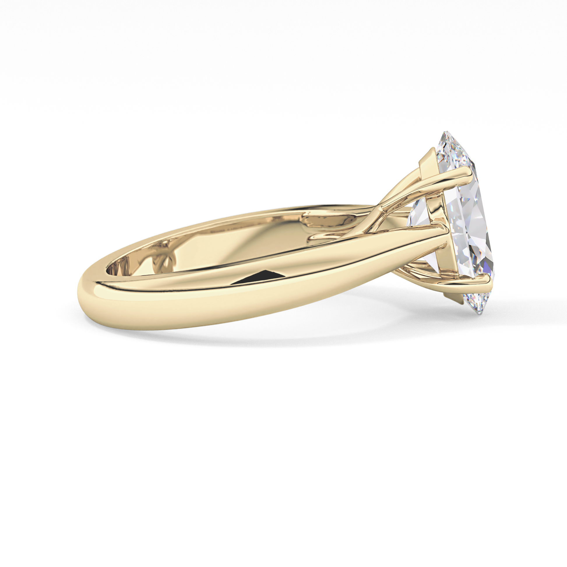 Oval Cut 3.09 Carat Moissanite Ring – Solitaire Style in Gold