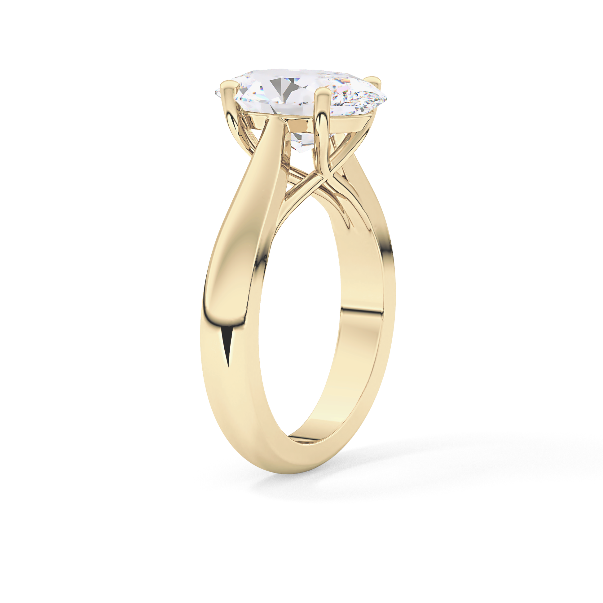 Oval Cut 3.09 Carat Moissanite Ring – Solitaire Style in Gold