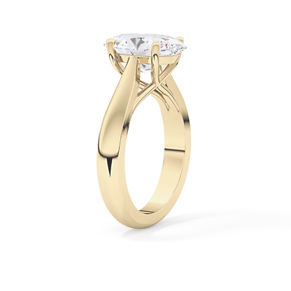 Oval Cut 3.09 Carat Moissanite Ring – Solitaire Style in Gold