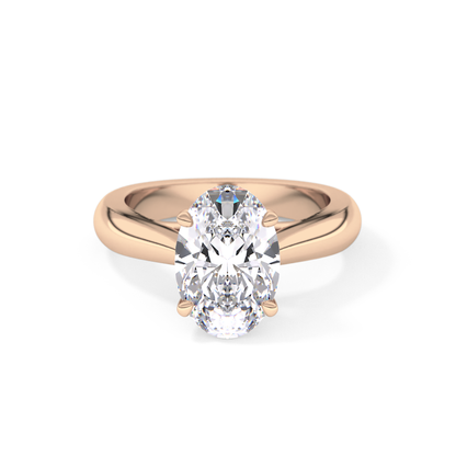Oval Cut 3.09 Carat Moissanite Ring – Solitaire Style in Gold