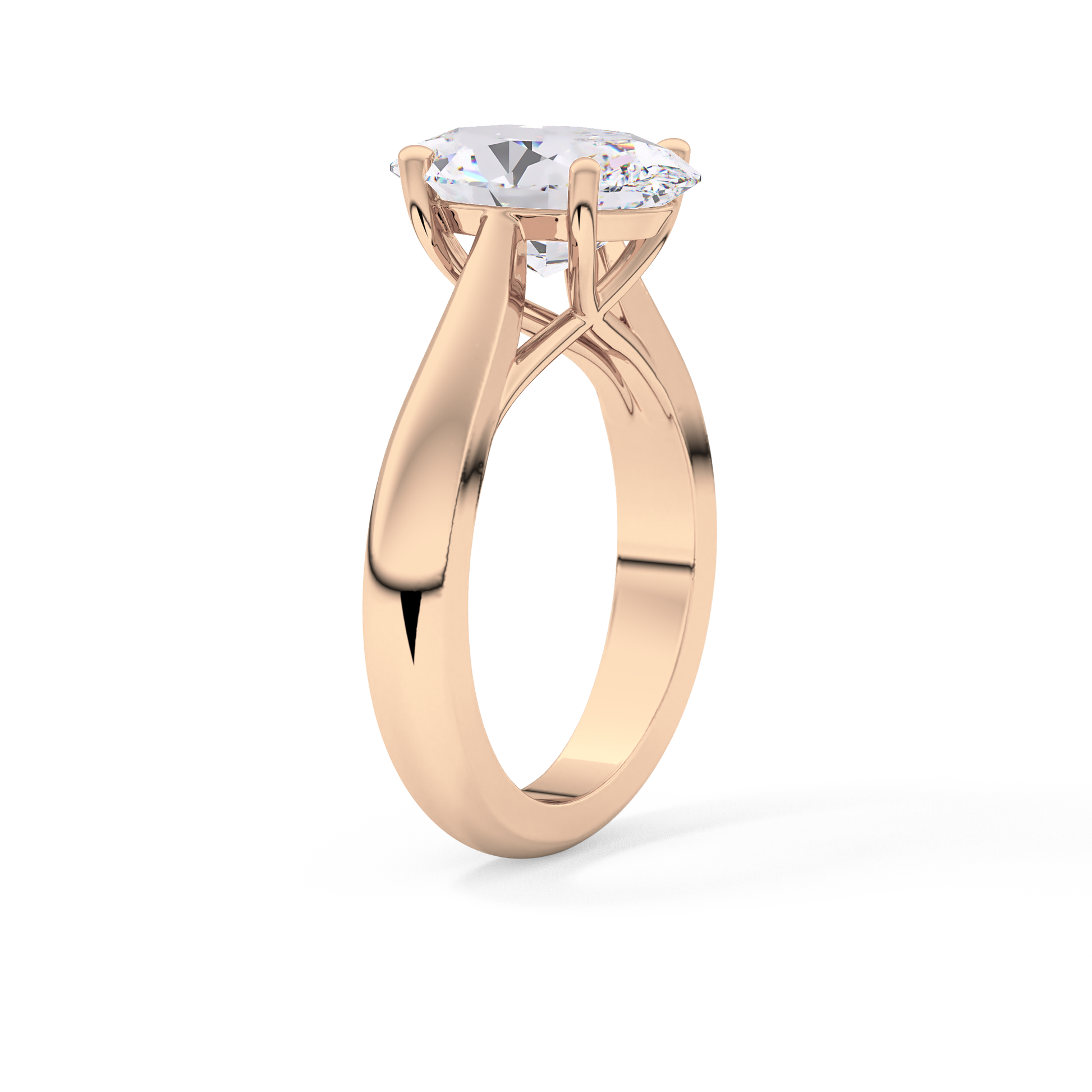 Oval Cut 3.09 Carat Moissanite Ring – Solitaire Style in Gold