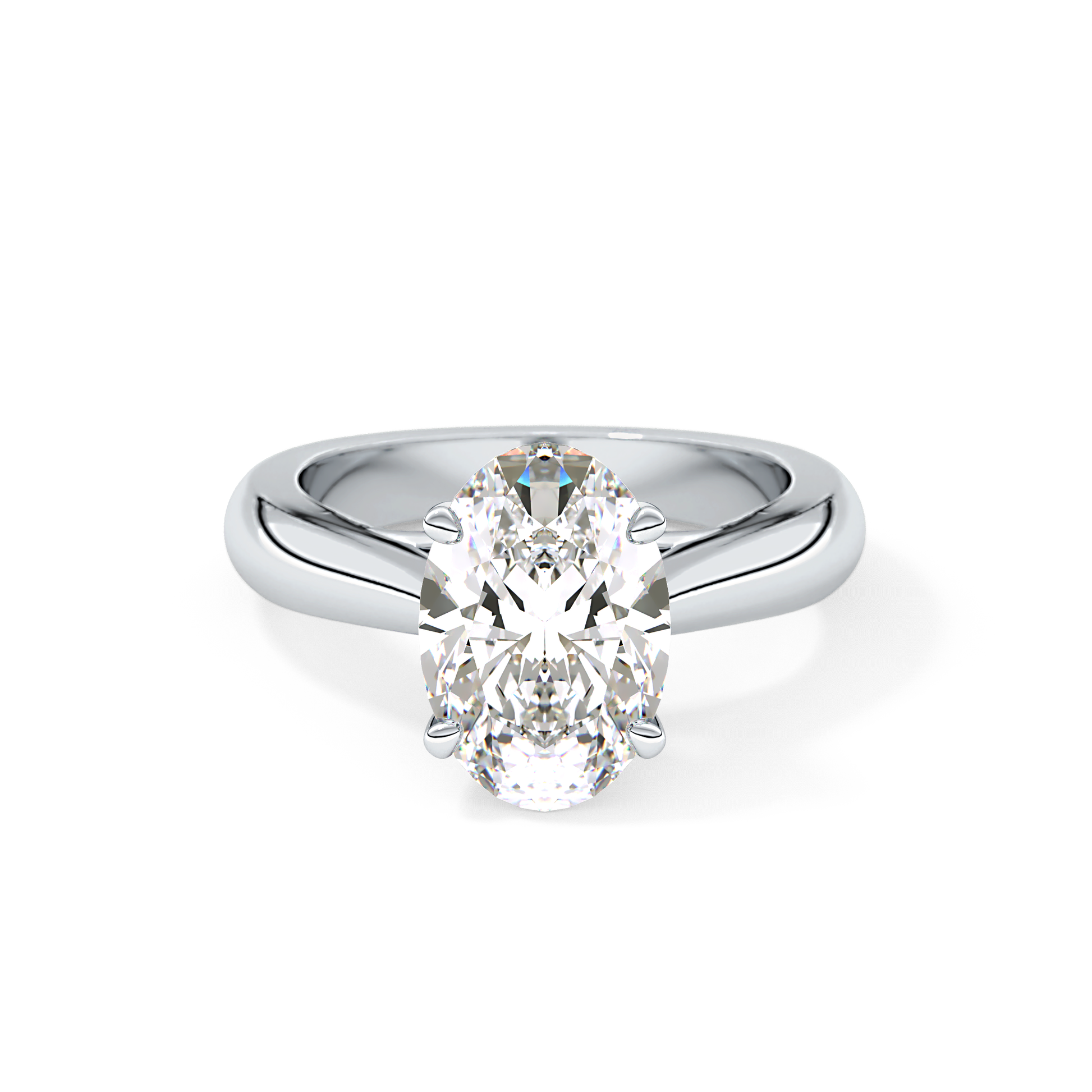 Oval Cut 3.09 Carat Moissanite Ring – Solitaire Style in Gold
