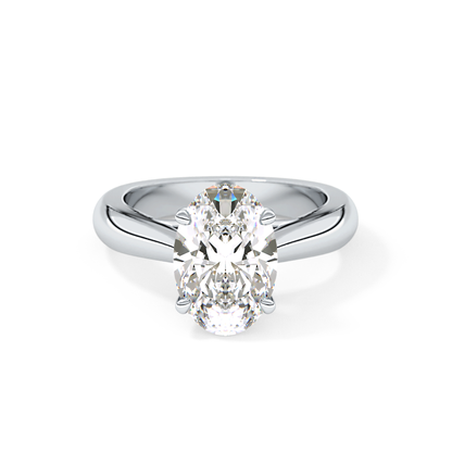Oval Cut 3.09 Carat Moissanite Ring – Solitaire Style in Gold