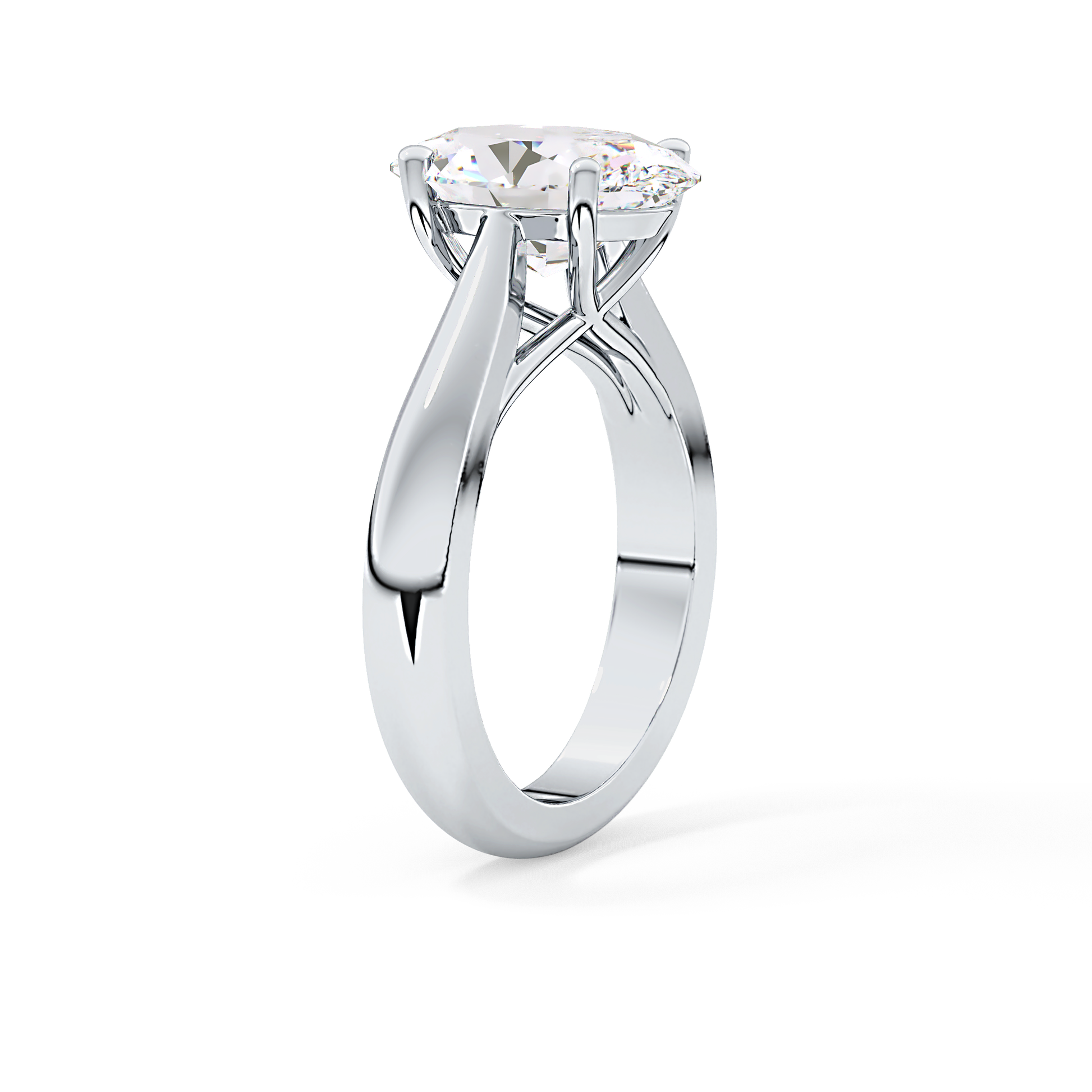 Oval Cut 3.09 Carat Moissanite Ring – Solitaire Style in Gold